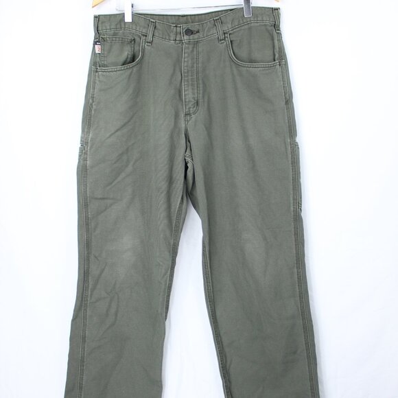 Carhartt FR Flame Resistant CAT 2 Pants Men's 35x30 Green FRB159 MOS Utility - Picture 1 of 9